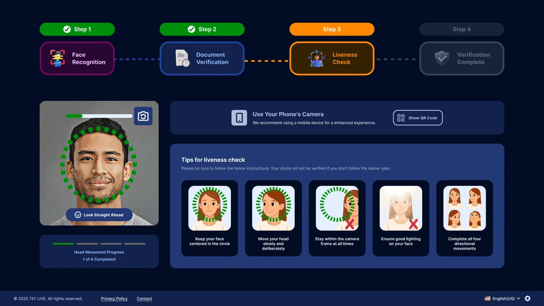 KYC Verification - Step 3 · face scan